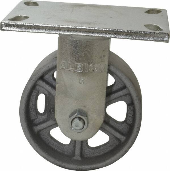 Rigid Top Plate Caster: Cast Iron, 5