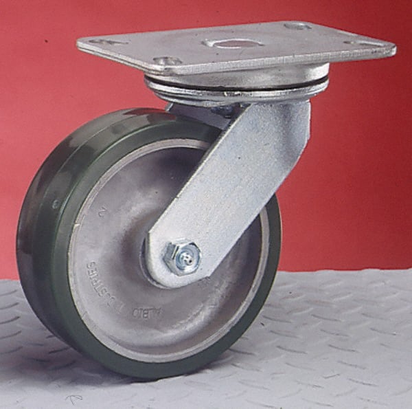 Swivel Top Plate Caster: Rubber, 4