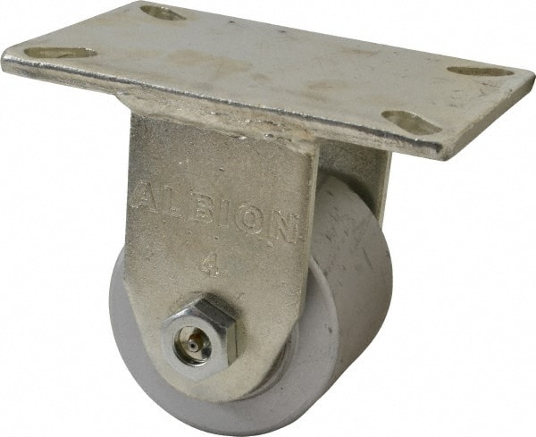 Rigid Top Plate Caster: Cast Iron, 4