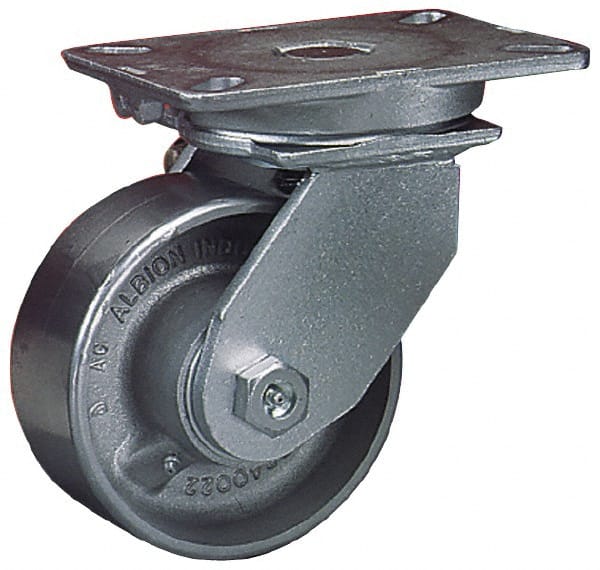 Swivel Top Plate Caster: Cast Iron, 4