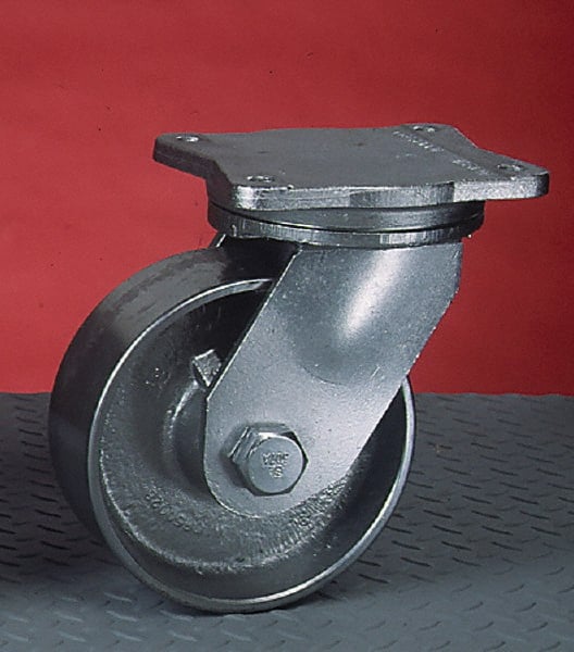 Swivel Top Plate Caster: Cast Iron, 8