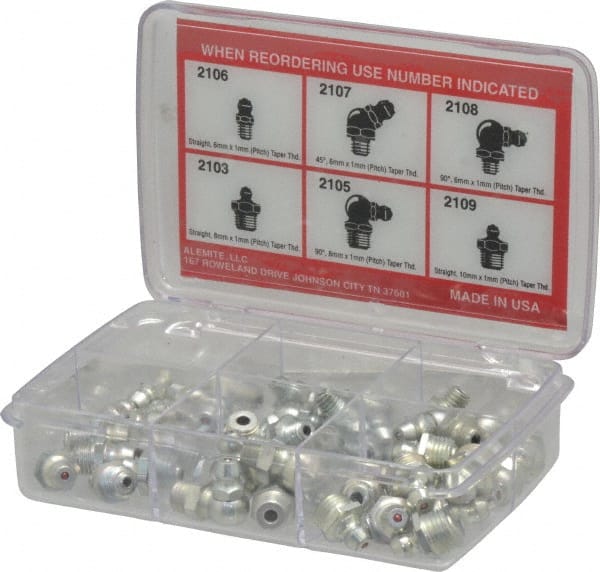 44 Piece, Metric, Box Grease Fitting Set MPN:2371