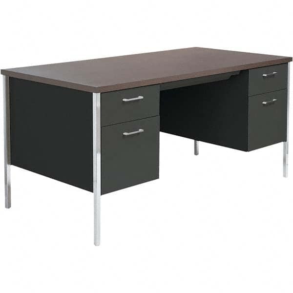 Desk: Woodgrain Laminate, Mocha & Black MPN:ALESD4524BM