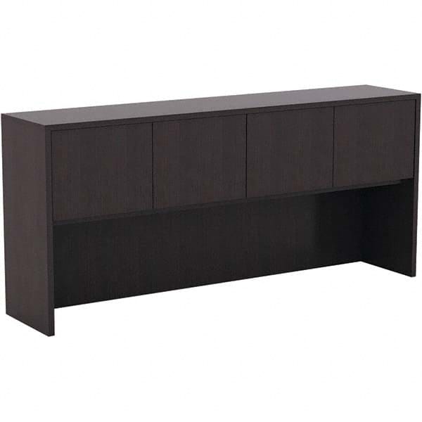 Bookcases, Overall Height: 35.38in , Overall Width: 70.63in , Overall Depth: 15in , Material: Textured Woodgrain Laminate , Color: Espresso  MPN:ALEVA287215ES