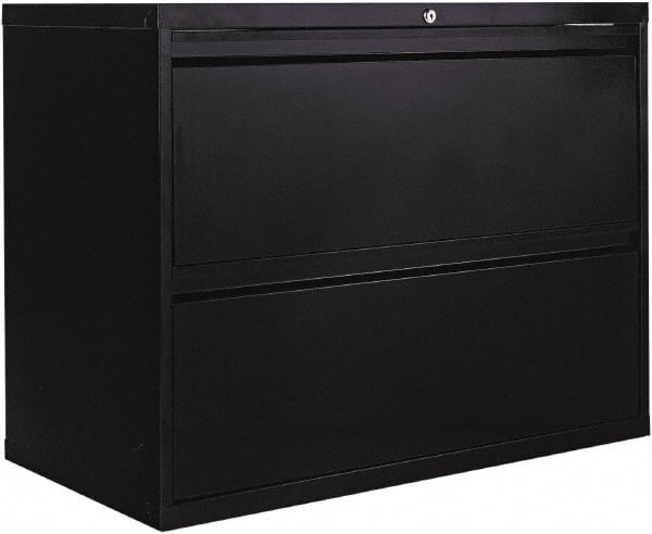 Horizontal File Cabinet: 2 Drawers, Steel, Black MPN:ALEHLF3629BL