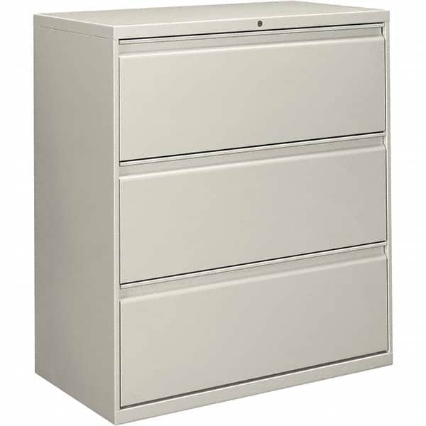 Horizontal File Cabinet: 3 Drawers, Metal, Light Gray MPN:ALEHLF3641LG