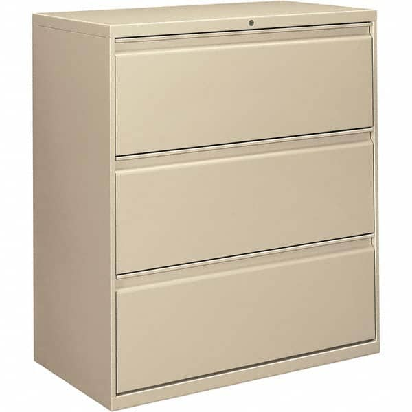 Horizontal File Cabinet: 3 Drawers, Metal, Putty MPN:ALEHLF3641PY