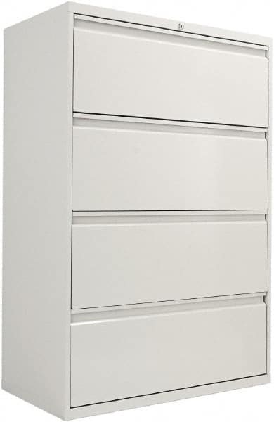 Horizontal File Cabinet: 4 Drawers, Steel, Light Gray MPN:ALEHLF3654LG