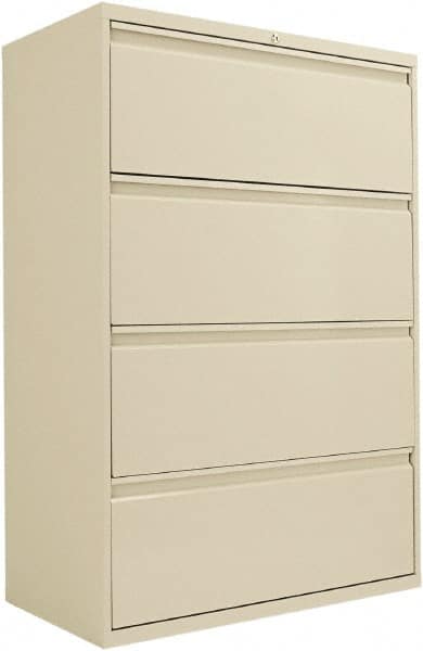 Horizontal File Cabinet: 4 Drawers, Steel, Putty MPN:ALEHLF3654PY