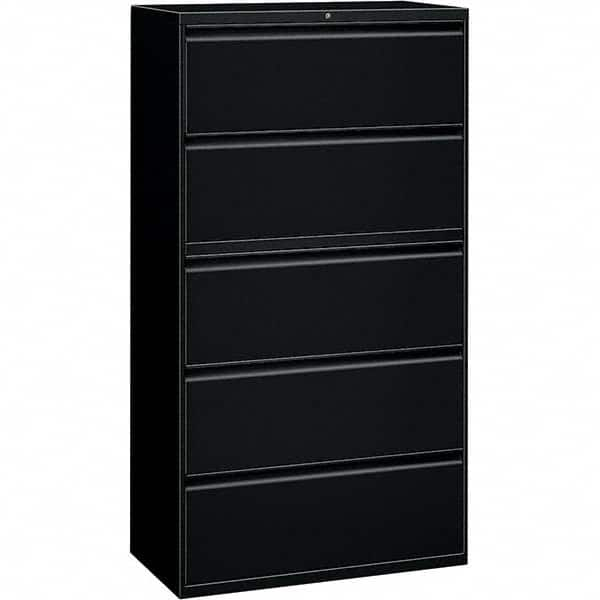 Horizontal File Cabinet: 5 Drawers, Black MPN:ALEHLF3667BL