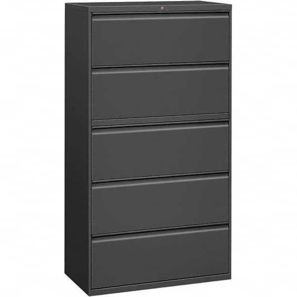 Horizontal File Cabinet: 5 Drawers, Metal, Charcoal MPN:ALEHLF3667CC