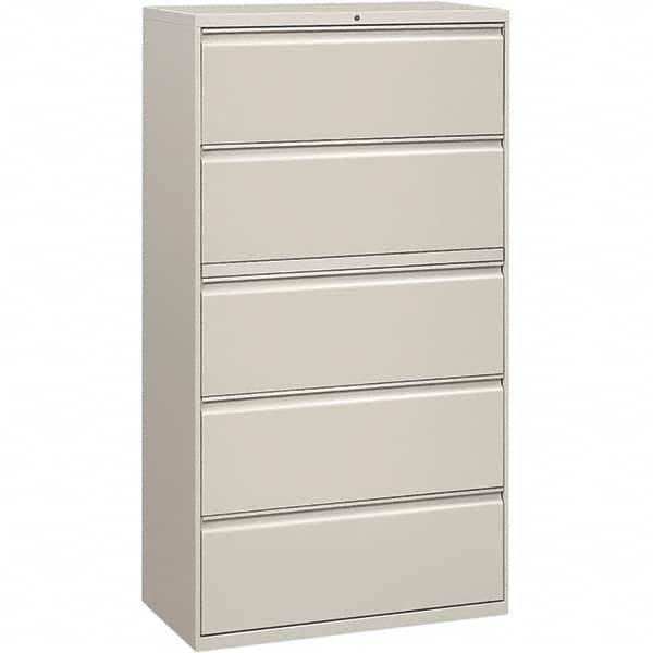 Horizontal File Cabinet: 5 Drawers, Metal, Light Gray MPN:ALEHLF3667LG