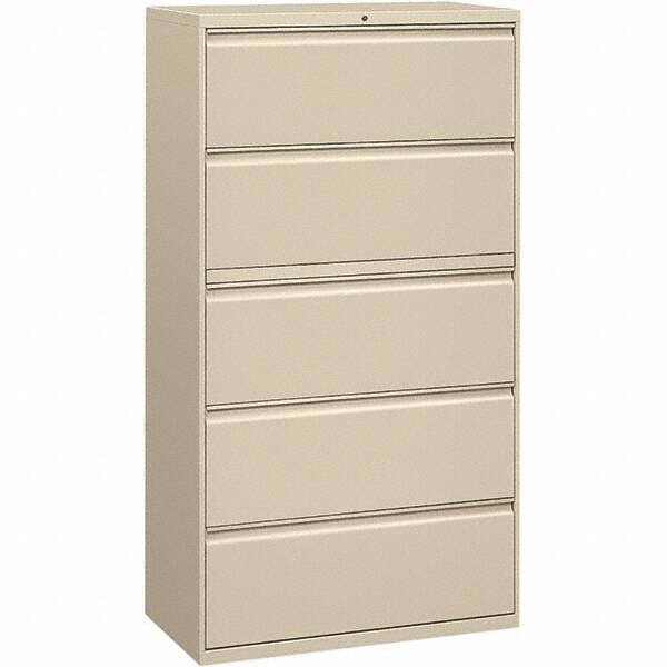 Horizontal File Cabinet: 5 Drawers, Metal, Putty MPN:ALEHLF3667PY