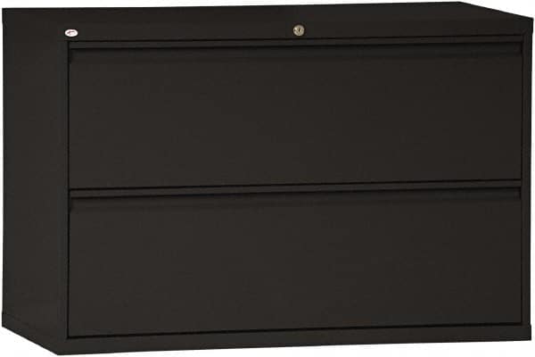 Horizontal File Cabinet: 2 Drawers, Steel, Black MPN:ALEHLF4229BL