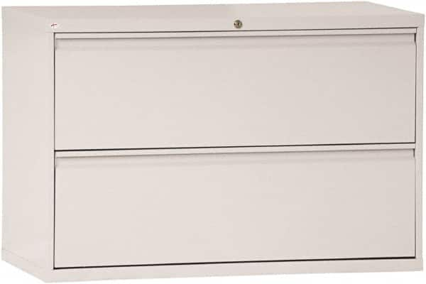 Horizontal File Cabinet: 2 Drawers, Steel, Light Gray MPN:ALEHLF4229LG