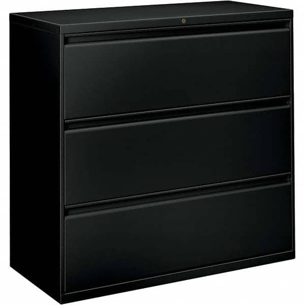 Horizontal File Cabinet: 3 Drawers, Black MPN:ALEHLF4241BL