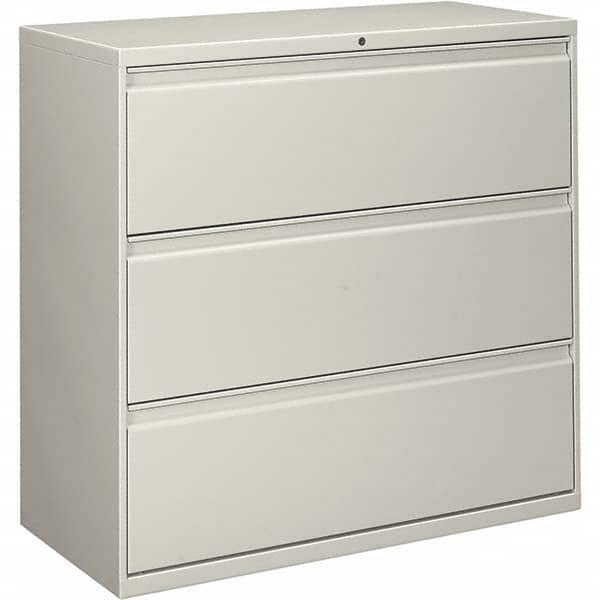 Horizontal File Cabinet: 3 Drawers, Metal, Light Gray MPN:ALEHLF4241LG