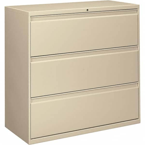 Horizontal File Cabinet: 3 Drawers, Metal, Putty MPN:ALEHLF4241PY