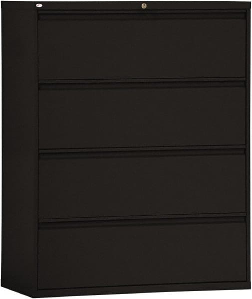 Horizontal File Cabinet: 4 Drawers, Steel, Black MPN:ALEHLF4254BL