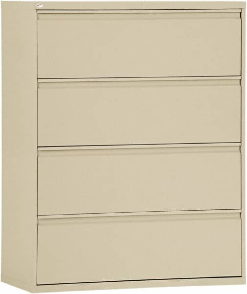 Horizontal File Cabinet: 4 Drawers, Steel, Putty MPN:ALEHLF4254PY