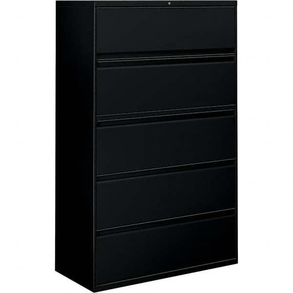 Horizontal File Cabinet: 5 Drawers, Metal, Black MPN:ALEHLF4267BL