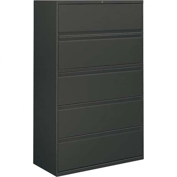 Horizontal File Cabinet: 5 Drawers, Metal, Charcoal MPN:ALEHLF4267CC