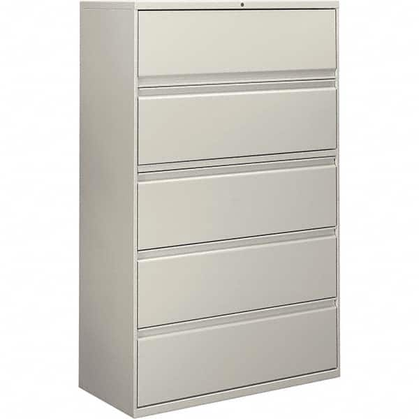 Horizontal File Cabinet: 5 Drawers, Metal, Light Gray MPN:ALEHLF4267LG