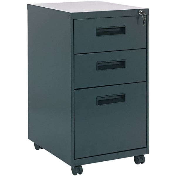 Pedestal File Cabinet: 3 Drawers, Steel, Charcoal MPN:ALEPABBFCH