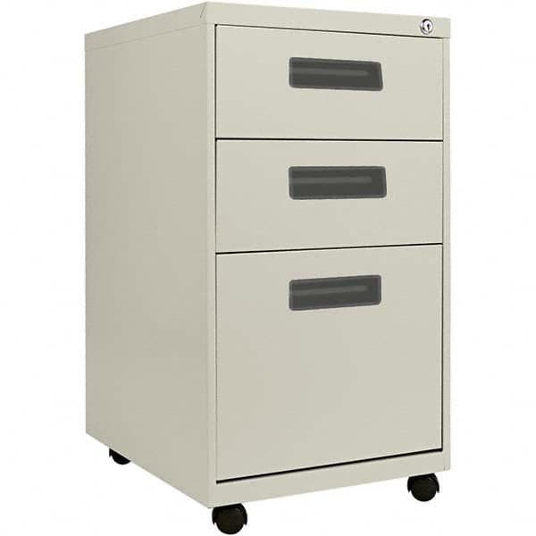 Pedestal File Cabinet: 3 Drawers, Steel, Putty MPN:ALEPABBFPY