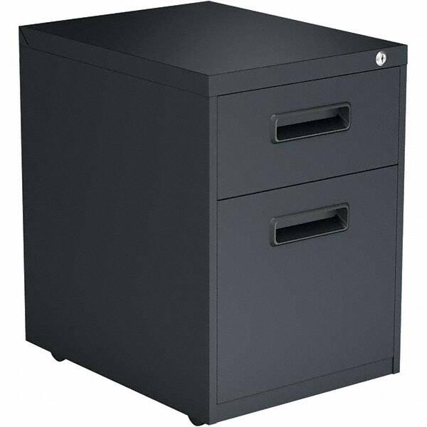 Pedestal File Cabinet: 2 Drawers, Steel, Charcoal MPN:ALEPABFCH