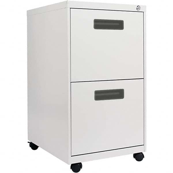 Pedestal File Cabinet: 2 Drawers, Steel, Light Gray MPN:ALEPAFFLG