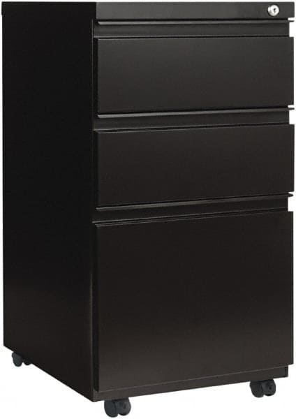 File Cabinets-Pedestal File Cabinet: 3 Drawers, Steel, Black MPN:ALEPBBBFBL