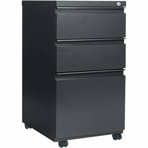 Pedestal File Cabinet: 3 Drawers, Steel, Charcoal MPN:ALEPBBBFCH