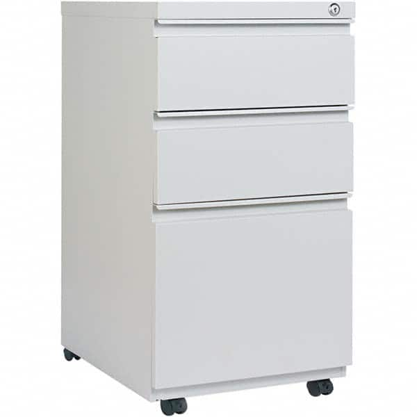 Pedestal File Cabinet: 3 Drawers, Steel, Light Gray MPN:ALEPBBBFLG