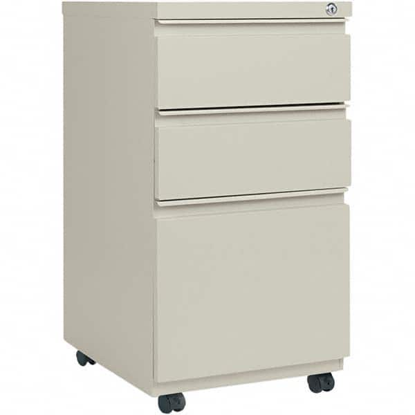 Pedestal File Cabinet: 3 Drawers, Steel, Putty MPN:ALEPBBBFPY