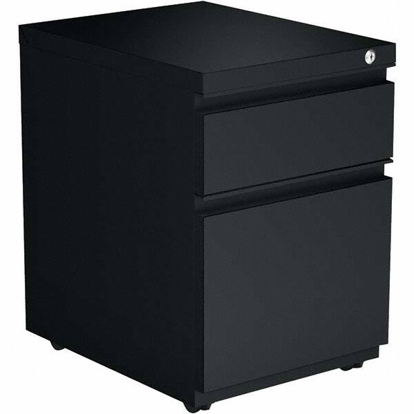 Pedestal File Cabinet: 2 Drawers, Steel, Black MPN:ALEPBBFBL