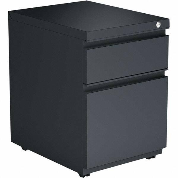 Pedestal File Cabinet: 2 Drawers, Steel, Charcoal MPN:ALEPBBFCH