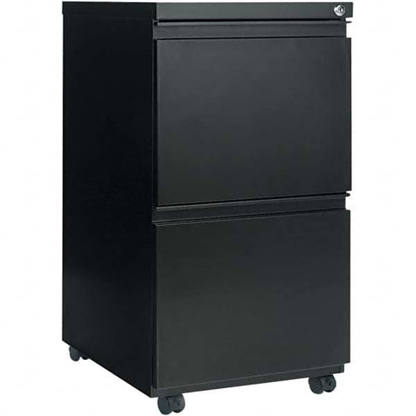 Pedestal File Cabinet: 2 Drawers, Steel, Black MPN:ALEPBFFBL