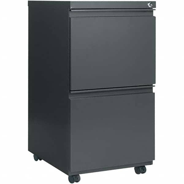 Pedestal File Cabinet: 2 Drawers, Steel, Charcoal MPN:ALEPBFFCH