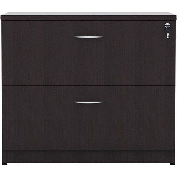 Horizontal File Cabinet: 2 Drawers, Textured Woodgrain Laminate, Espresso MPN:ALEVA513622ES