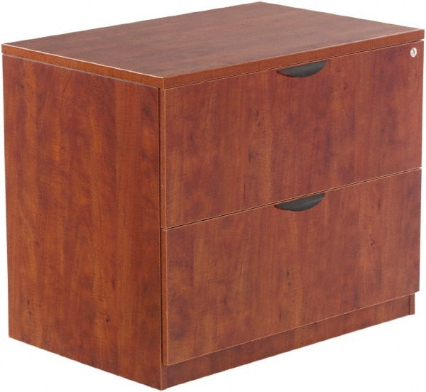 Horizontal File Cabinet: 2 Drawers, Woodgrain Laminate, Medium Cherry MPN:ALEVA513622MC