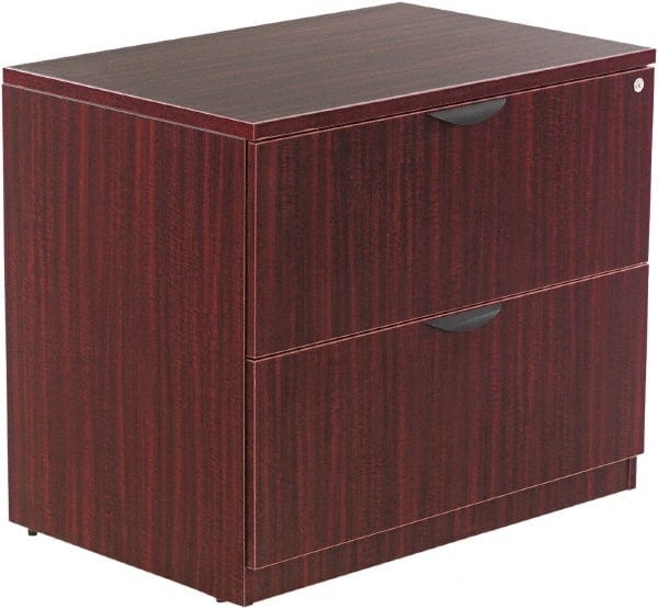 Horizontal File Cabinet: 2 Drawers, Woodgrain Laminate, Mahogany MPN:ALEVA513622MY