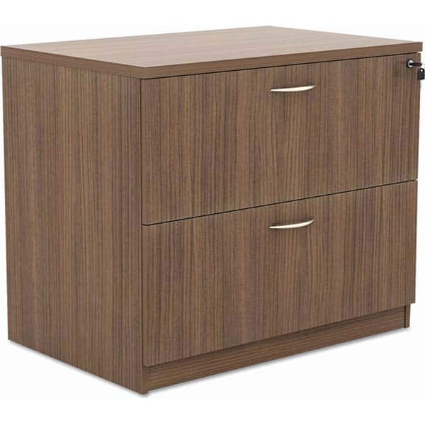 Horizontal File Cabinet: 2 Drawers, Woodgrain Laminate, Modern Walnut MPN:ALEVA513622WA