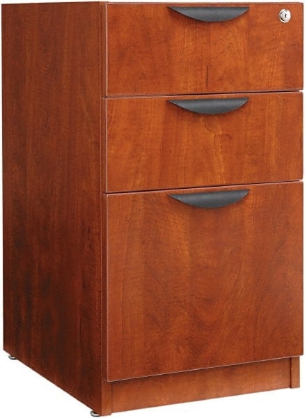 Full Pedestal File Cabinet: 3 Drawers, Woodgrain Laminate, Cherry MPN:ALEVA532822MC