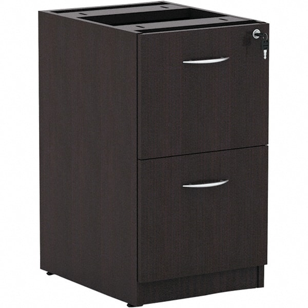 Pedestal File Cabinet: 2 Drawers, Woodgrain Laminate, Espresso MPN:ALEVA542822ES