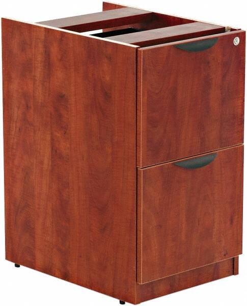 Full Pedestal File Cabinet: 2 Drawers, Woodgrain Laminate, Medium Cherry MPN:ALEVA542822MC