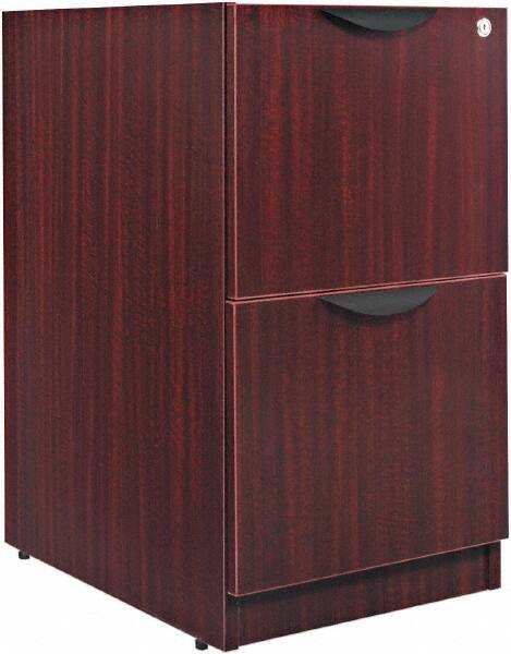 Full Pedestal File Cabinet: 2 Drawers, Woodgrain Laminate, Mahogany MPN:ALEVA542822MY