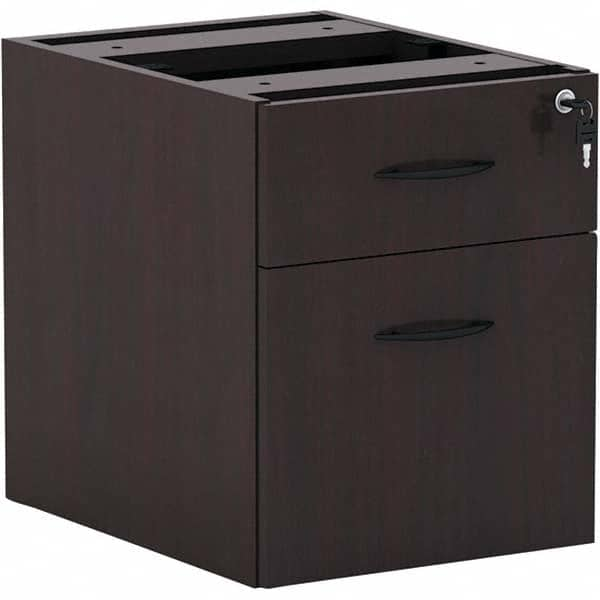 Pedestal File Cabinet: 2 Drawers, Woodgrain Laminate, Mahogany MPN:ALEVA552222MY