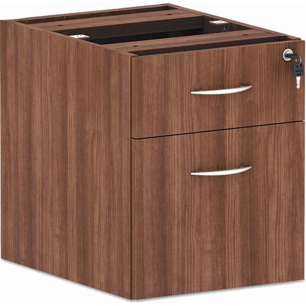 Pedestal File Cabinet: 2 Drawers, Woodgrain Laminate, Modern Walnut MPN:ALEVA552222WA