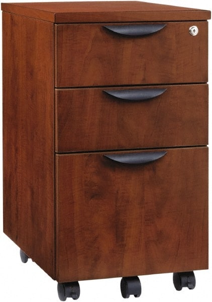 File Cabinets-Pedestal File Cabinet: 3 Drawers, Woodgrain Laminate, Medium Cherry MPN:ALEVA572816MC